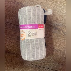 Wonder Nation Gray and White Cotton Tights
